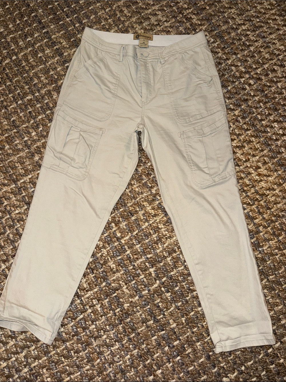 Democracy Light Beige Cargo Pants with Utility Pockets